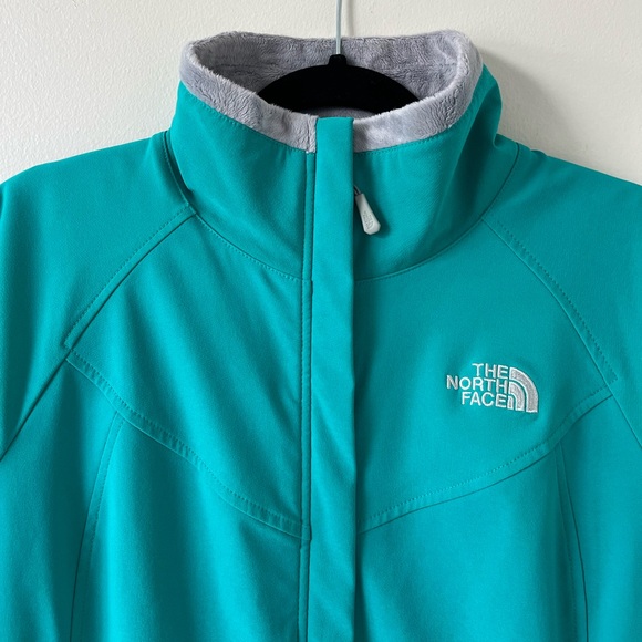 The North Face Teal Ruby Raschel Windwall Silken Fleece Lined Jacket - Picture 3 of 8